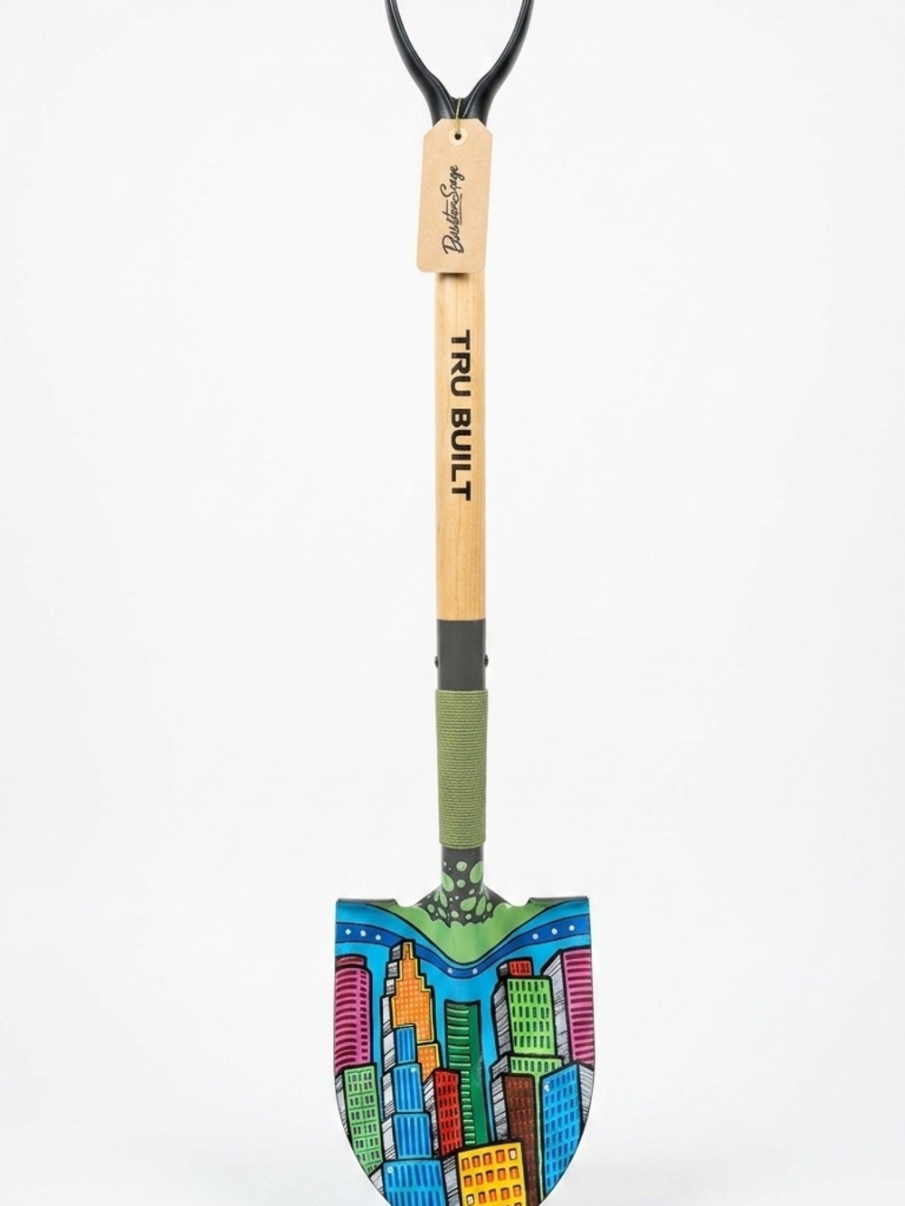Handcrafted Shovel with City Skyline
